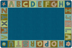 CHILDCRAFT - CARPETS - ALPHABET BLOCKS BORDER - RECTANGLE - 6 FT X 9 FT - SPECIFY COLOR