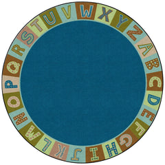 CHILDCRAFT - CARPETS - ALPHABET BLOCKS BORDER - ROUND - 6 FT DIA - SPECIFY COLOR