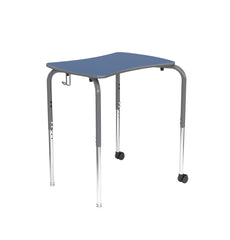 DESK - CLASSROOM SELECT - INSPO STACKING STUDY TOP - 26X20 BOWTIE - TITANIUM FRAME - 22-1/2-31-1/2 INCH ADJ HEIGHT - LAMINATE - SPECIFY TOP COLOR - PAINTED - SPECIFY EDGE COLOR - CASTER