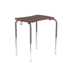 DESK - CLASSROOM SELECT - INSPO STACKING STUDY TOP - 26X20 BOWTIE - TITANIUM FRAME - 22-1/2-31-1/2 INCH ADJ HEIGHT - LAMINATE - SPECIFY TOP COLOR - T-MOLD - SPECIFY EDGE COLOR - GLIDE