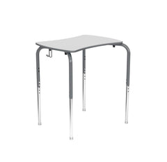 DESK - CLASSROOM SELECT - INSPO STACKING STUDY TOP - 26X20 BOWTIE - TITANIUM FRAME - 22-1/2-31-1/2 INCH ADJ HEIGHT - LAMINATE - SPECIFY TOP COLOR - LOCKEDGE - SPECIFY EDGE COLOR - GLIDE
