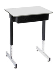 DESK - CLASSROOM SELECT - ROYAL SEATING 1600 PEDESTAL LEG DESK - 18 X 24 IN - LAMINATE - PAINTED - SPECIFY TOP COLOR - SPECIFY EDGE COLOR - BOOKBOX