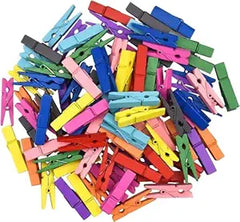 SCO WOODEN MINI PEGS COLOURED PACK 1000PCS -Min Qty 12