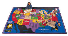 CARPETS FOR KIDS - PREMIUM DISCOVER AMERICA - 4 FT 5 IN X 5 FT 10 IN RECTANGLE