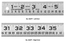 COOPER GROUP - CIRCUMFERENCE RULER - 3 FT STEEL