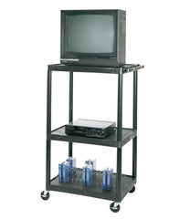 AUDIO VISUAL CART LUXOR LP AV TABLE WITH ELECTRIC 24DX32WX54H BLACK