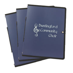 Choral music folder with custom print design - Navy blue