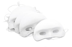 Flocked Plastic Half Facemasks Pack 10