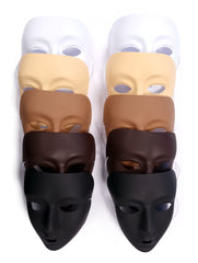 Plastic Multicultural Facemasks Pack 10