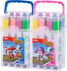DELI FELT PEN 12 COLORS SUPERWINGS STAMP