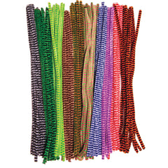 Pipe Cleaner Stripy 30Cm Pack 100
