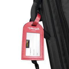 Tom & Will 100% real leather luggage tags - Burgundy