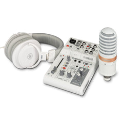 Yamaha AG03MK2 LSPK 3 channel analogue mixer live streaming pack - White