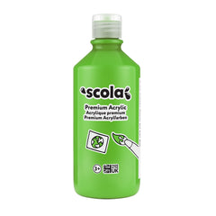 Tilgear Leaf Green acrylic paint in a 500ml bottle, suitable for art and craft projects, with vibrant green color.