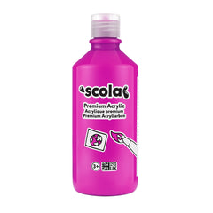 Magenta acrylic paint in 500ml bottle from Tilgear, suitable for art and craft painting projects.