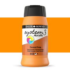 DAL SYSTEM3 ACRYLIC 500ML FLUORESCENT ORANGE -Min Qty 1