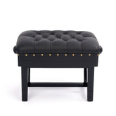 Hidrau BC46 \'London\' adjustable concert piano stool - Black gloss, black leather