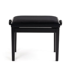 Hidrau BG27 \'Toledo\' adjustable piano stool - Black satin, black velvet