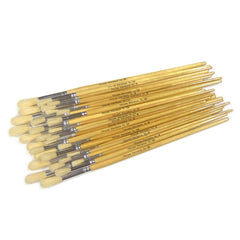 Pack of 30 Tilgear Hog Bristle Long Round Paintbrushes in sizes 8, 12, and 18 for art and craft painting projects.