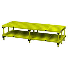 VENDIPLAS BENCH AND RAIL 1.00M L X 0.45M W X 0.49M H, YELLOW