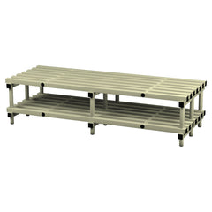 STACARAC DOUBLE SIDED BENCH 1.50M L X 0.80M W X 0.45M H, CREAM