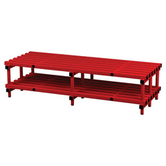 STACARAC DOUBLE SIDED BENCH 2.00M L X 0.80M W X 0.45M H, RED