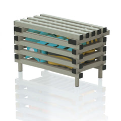 VENDIPLAS BENCH WITH STORAGE BOX GREY, 1.00M L X 0.49M W X 0.49M H