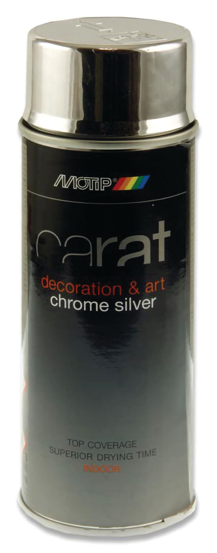 Can Art Chrome Effect Spray Paint in silver by Tilgear, 400ml, with a sleek metallic finish suitable for arts and crafts projects.