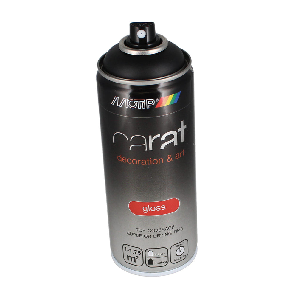 Can Art Spray Paint in Jet Black by Tilgear, 400ml, with an image showing the aerosol can and black spray nozzle.