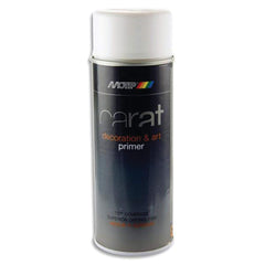 Clear spray primer for art and craft projects by Tilgear, 400ml aerosol can, designed for painting and surface preparation.
