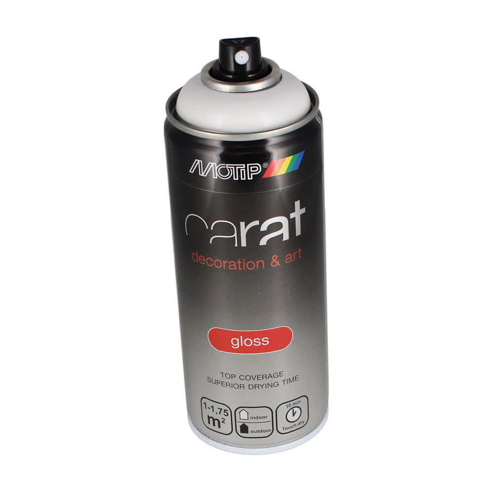 Can Art Spray Paint Pure White by Tilgear, 400ml, shown in a spray can used for art and craft projects.