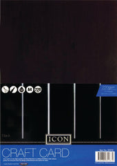 Black craft card A4 size, 220gsm, from Tilgear, in a pack of 10, ideal for art and craft projects.