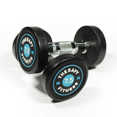 DS Cast Iron Round Dumbbells (Pair) - 7.5kg Black