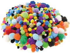 SCO POM POMS SMALL SIZES ASSORTED 100PCS -Min Qty 12