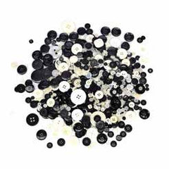 SCO CRAFT BUTTONS BLACK-WHITE 500G -Min Qty 12