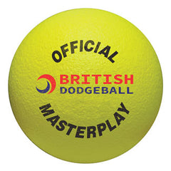OFFICIAL BRITISH DODGEBALL MASTERPLAY FOAM DODGEBALL 150MM, YELLOW