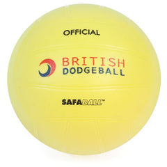 OFFICIAL BRITISH DODGEBALL SAFABALL SOFT TOUCH DODGEBALL 200MM, YELLOW