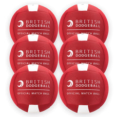 OFFICIAL BRITISH DODGEBALL MATCH BALL SIZE 3, RED AND WHITE, SET OF 6
