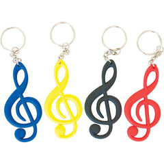 Treble clef rubber keyring