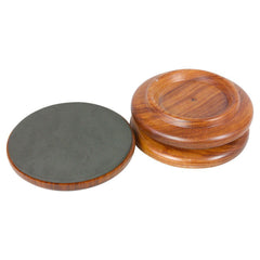 Set of 3 wooden castor cups for grand piano in rosewood finish