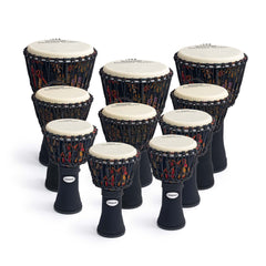 Percussion Workshop Jammer Series djembe 10 player pack - rope tuned