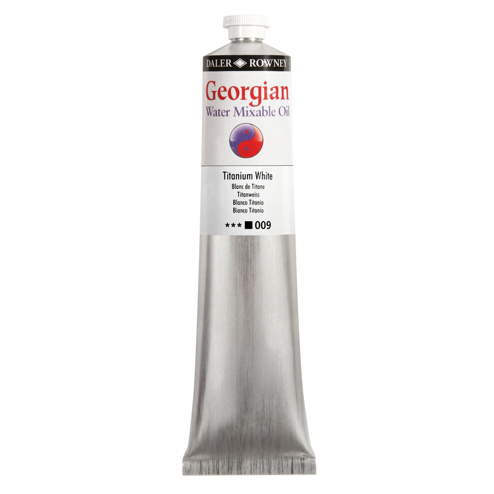 Daler Rowney Georgian Water Mixable Oil Paint Titanium White 200ml bottle for art and painting projects