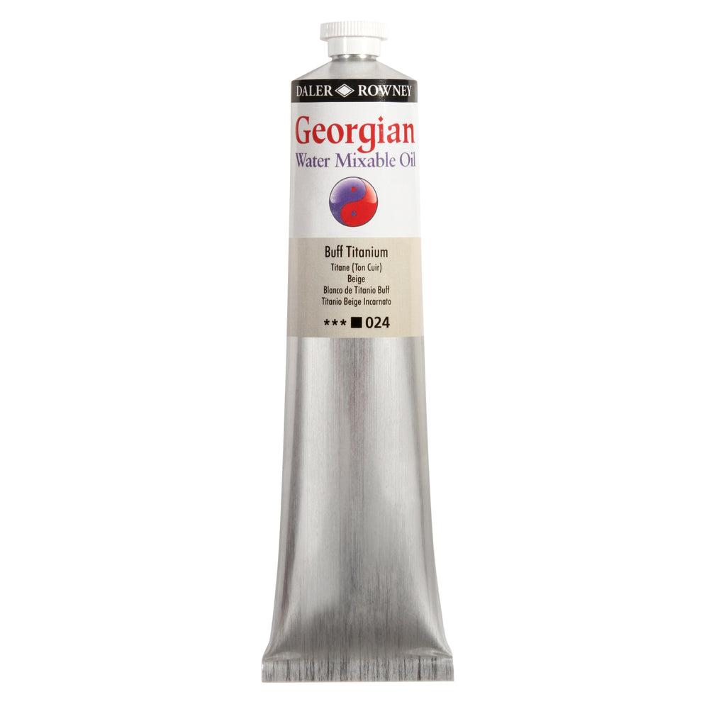 Daler Rowney Georgian Water Mixable Oil Paint Buff Titanium 200ml tube, suitable for art and painting projects