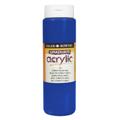 Daler Rowney Graduate Acrylic paint in Cobalt Blue Hue, 500ml bottle, ideal for art and craft painting projects.