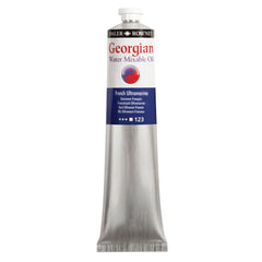 Daler Rowney Georgian Water Mixable Oil Paint in French Ultramarine 200ml bottle, ideal for artists and painting projects
