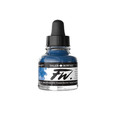 Daler Rowney acrylic ink in Prussian Blue hue, 29.5ml bottle, suitable for art and craft painting projects.