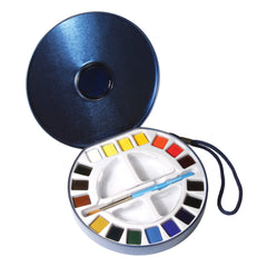 Daler Rowney Aquafine Watercolour Set with 18 paints and brushes, ideal for artists and craft enthusiasts.