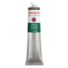Daler Rowney Georgian Water Mixable Oil Paint Viridian Hue 200ml jar, ideal for artists and painting projects.