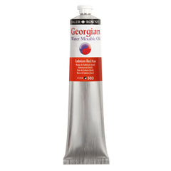 Daler Rowney Georgian Water Mixable Oil Paint in Cadmium Red Hue, 200ml, ideal for arts and craft painting projects.