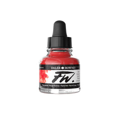 Daler Rowney Flame Red acrylic ink in a 29.5ml bottle, suitable for art and craft painting projects.
